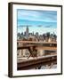 View of Brooklyn Bridge with the Empire State Buildings-Philippe Hugonnard-Framed Photographic Print