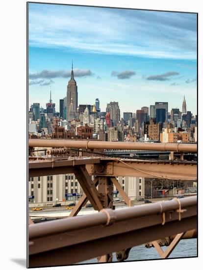 View of Brooklyn Bridge with the Empire State Buildings-Philippe Hugonnard-Mounted Photographic Print