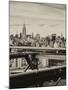 View of Brooklyn Bridge with the Empire State Buildings-Philippe Hugonnard-Mounted Photographic Print
