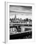 View of Brooklyn Bridge with the Empire State Buildings-Philippe Hugonnard-Framed Photographic Print