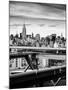 View of Brooklyn Bridge with the Empire State Buildings-Philippe Hugonnard-Mounted Photographic Print