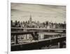 View of Brooklyn Bridge with the Empire State Buildings-Philippe Hugonnard-Framed Photographic Print