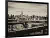 View of Brooklyn Bridge with the Empire State Buildings-Philippe Hugonnard-Framed Photographic Print