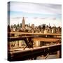 View of Brooklyn Bridge with the Empire State Buildings-Philippe Hugonnard-Stretched Canvas