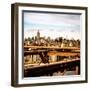 View of Brooklyn Bridge with the Empire State Buildings-Philippe Hugonnard-Framed Photographic Print