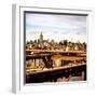 View of Brooklyn Bridge with the Empire State Buildings-Philippe Hugonnard-Framed Photographic Print