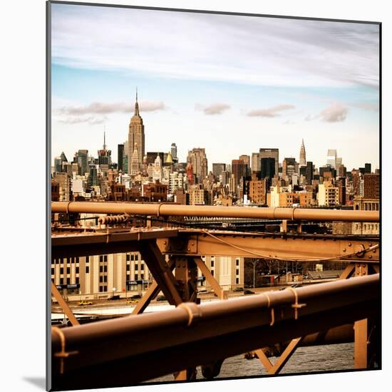 View of Brooklyn Bridge with the Empire State Buildings-Philippe Hugonnard-Mounted Photographic Print