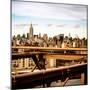 View of Brooklyn Bridge with the Empire State Buildings-Philippe Hugonnard-Mounted Photographic Print