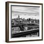 View of Brooklyn Bridge with the Empire State Buildings-Philippe Hugonnard-Framed Photographic Print