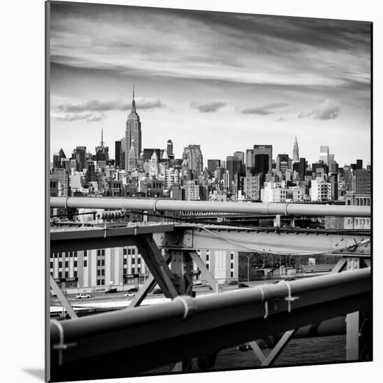 View of Brooklyn Bridge with the Empire State Buildings-Philippe Hugonnard-Mounted Photographic Print