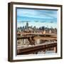 View of Brooklyn Bridge with the Empire State Buildings-Philippe Hugonnard-Framed Photographic Print