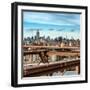 View of Brooklyn Bridge with the Empire State Buildings-Philippe Hugonnard-Framed Photographic Print