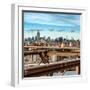 View of Brooklyn Bridge with the Empire State Buildings-Philippe Hugonnard-Framed Photographic Print