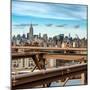 View of Brooklyn Bridge with the Empire State Buildings-Philippe Hugonnard-Mounted Photographic Print