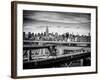 View of Brooklyn Bridge with the Empire State Buildings-Philippe Hugonnard-Framed Photographic Print