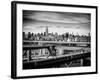 View of Brooklyn Bridge with the Empire State Buildings-Philippe Hugonnard-Framed Photographic Print