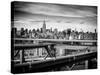 View of Brooklyn Bridge with the Empire State Buildings-Philippe Hugonnard-Stretched Canvas