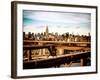 View of Brooklyn Bridge with the Empire State Buildings-Philippe Hugonnard-Framed Photographic Print