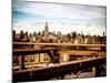 View of Brooklyn Bridge with the Empire State Buildings-Philippe Hugonnard-Mounted Photographic Print