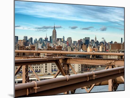 View of Brooklyn Bridge with the Empire State Buildings-Philippe Hugonnard-Mounted Photographic Print