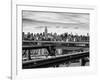 View of Brooklyn Bridge with the Empire State Buildings-Philippe Hugonnard-Framed Photographic Print