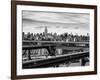 View of Brooklyn Bridge with the Empire State Buildings-Philippe Hugonnard-Framed Photographic Print