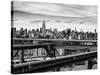 View of Brooklyn Bridge with the Empire State Buildings-Philippe Hugonnard-Stretched Canvas