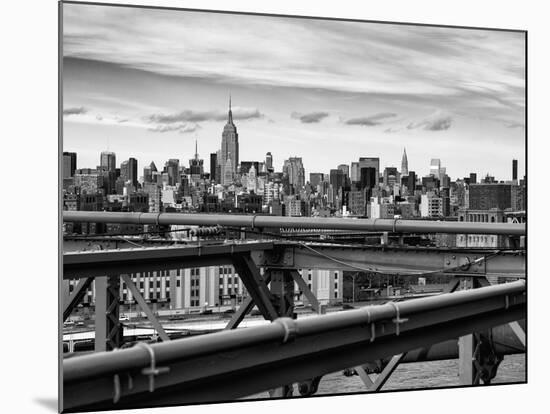 View of Brooklyn Bridge with the Empire State Buildings-Philippe Hugonnard-Mounted Photographic Print