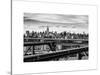 View of Brooklyn Bridge with the Empire State Buildings-Philippe Hugonnard-Stretched Canvas