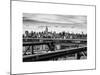 View of Brooklyn Bridge with the Empire State Buildings-Philippe Hugonnard-Mounted Art Print