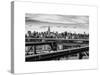 View of Brooklyn Bridge with the Empire State Buildings-Philippe Hugonnard-Stretched Canvas