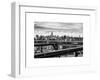 View of Brooklyn Bridge with the Empire State Buildings-Philippe Hugonnard-Framed Art Print