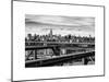 View of Brooklyn Bridge with the Empire State Buildings-Philippe Hugonnard-Mounted Art Print