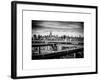 View of Brooklyn Bridge with the Empire State Buildings-Philippe Hugonnard-Framed Art Print