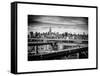 View of Brooklyn Bridge with the Empire State Buildings-Philippe Hugonnard-Framed Stretched Canvas