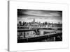 View of Brooklyn Bridge with the Empire State Buildings-Philippe Hugonnard-Stretched Canvas