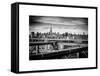 View of Brooklyn Bridge with the Empire State Buildings-Philippe Hugonnard-Framed Stretched Canvas