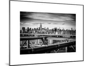 View of Brooklyn Bridge with the Empire State Buildings-Philippe Hugonnard-Mounted Art Print