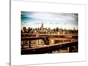 View of Brooklyn Bridge with the Empire State Buildings-Philippe Hugonnard-Stretched Canvas