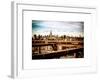 View of Brooklyn Bridge with the Empire State Buildings-Philippe Hugonnard-Framed Art Print