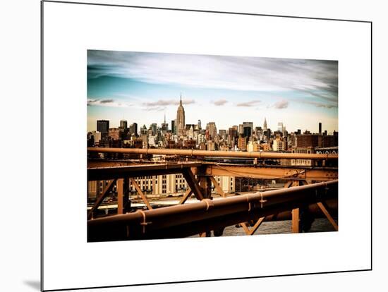 View of Brooklyn Bridge with the Empire State Buildings-Philippe Hugonnard-Mounted Art Print