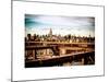 View of Brooklyn Bridge with the Empire State Buildings-Philippe Hugonnard-Mounted Art Print