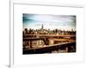 View of Brooklyn Bridge with the Empire State Buildings-Philippe Hugonnard-Framed Art Print