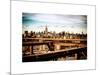 View of Brooklyn Bridge with the Empire State Buildings-Philippe Hugonnard-Mounted Art Print