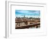 View of Brooklyn Bridge with the Empire State Buildings-Philippe Hugonnard-Framed Art Print