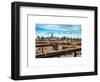 View of Brooklyn Bridge with the Empire State Buildings-Philippe Hugonnard-Framed Art Print