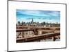 View of Brooklyn Bridge with the Empire State Buildings-Philippe Hugonnard-Mounted Art Print