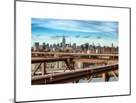 View of Brooklyn Bridge with the Empire State Buildings-Philippe Hugonnard-Mounted Art Print