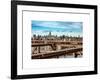 View of Brooklyn Bridge with the Empire State Buildings-Philippe Hugonnard-Framed Art Print