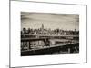 View of Brooklyn Bridge with the Empire State Buildings-Philippe Hugonnard-Mounted Art Print